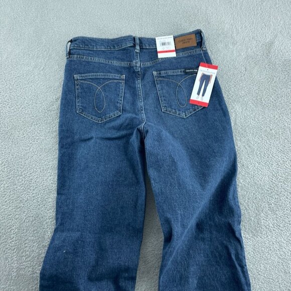 Calvin Klein Womens Straight-Leg High Rise Dark Wash Jeans NWT 0862 - Picture 9 of 11
